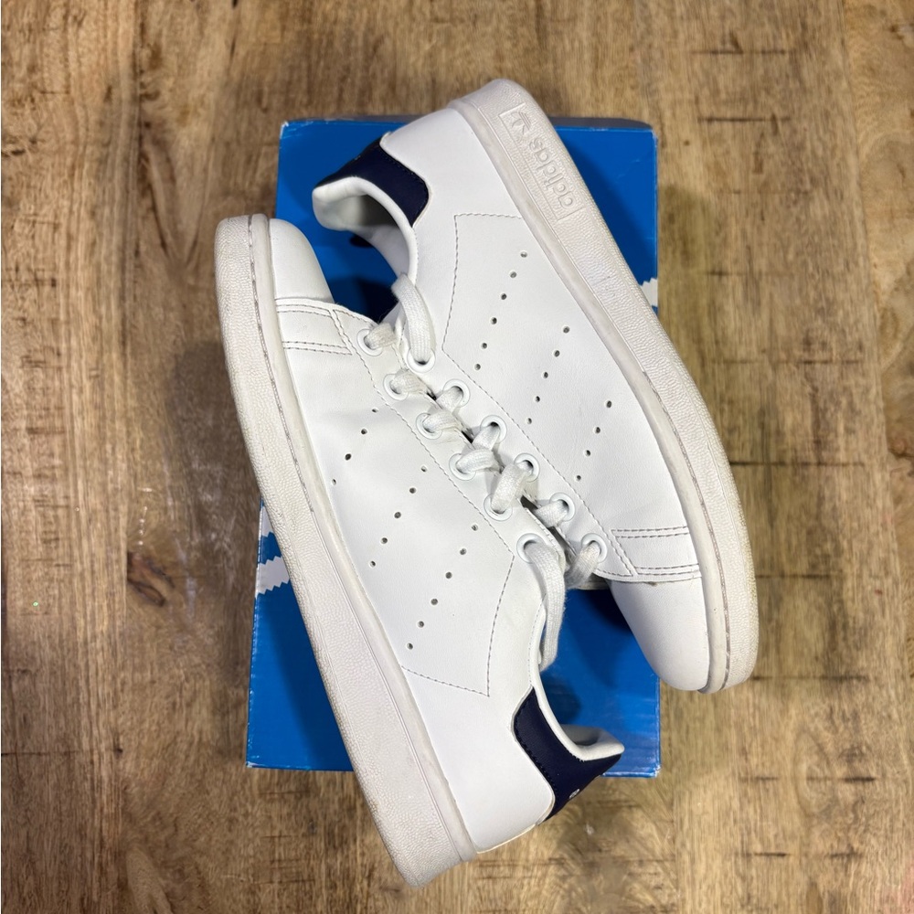 adidas Kids White and Navy Sneakers